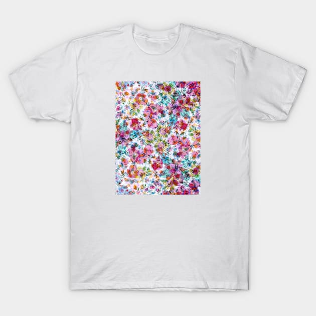 Rainbow Floral Pattern T-Shirt by FloralPatterns